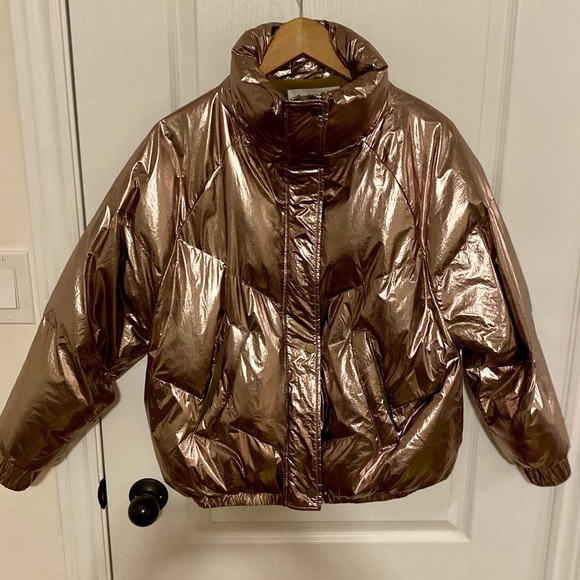 BA&SH Darcy Metallic Bomber Jacket - Picture 7 of 8